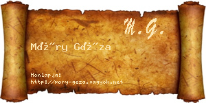 Móry Géza névjegykártya
